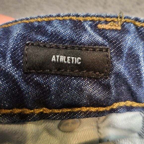 Bonobos Jeans Mens 36x30 Blue Straight Leg Stretch Denim Distressed - Picture 5 of 10